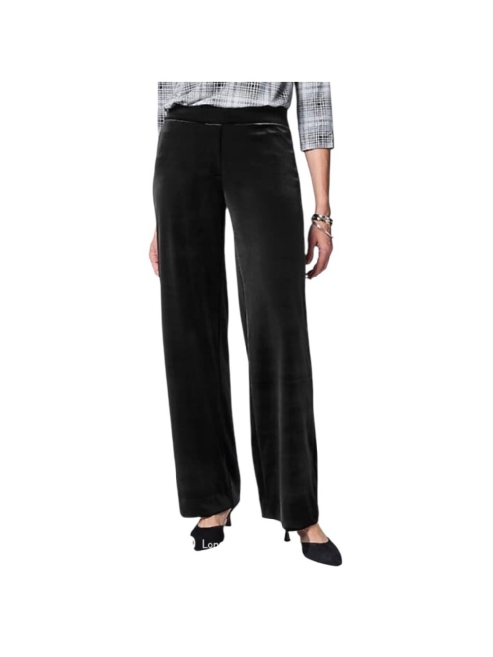 NWT J. Jill Wearever Collection Full Leg Velvet Velour Mid-Rise Knit Pant, SP